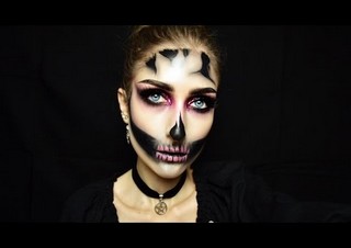 Glam Pink Glitter Skull a Halloween Makeup Tutorial